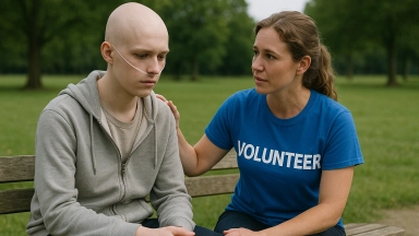 Volunteer supporting cancer recovery journey